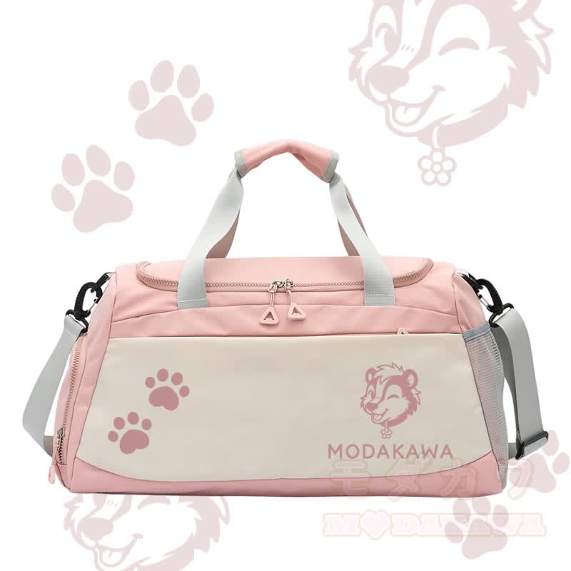 Skunk Graphic Modakawa Large Capacity Sports Gym Duffel Bag - Pink - 55*28*26 cm - image 4