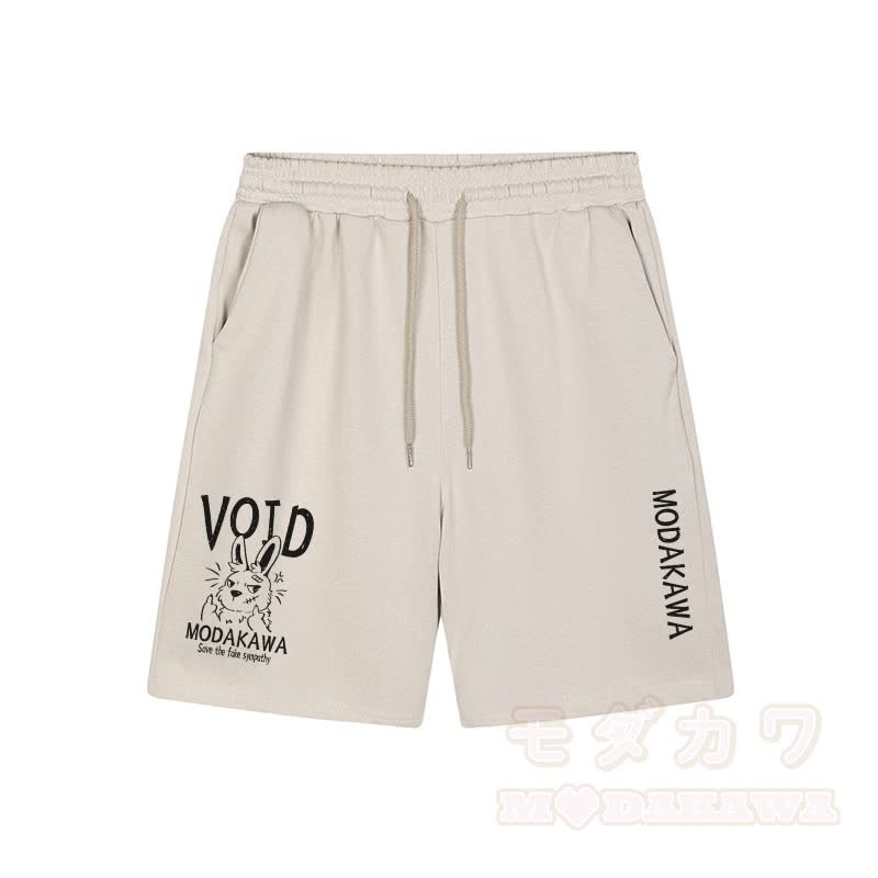 MODAKAWA VOID Grumpy Bunny Graphic Shorts - Apricot - 5XL - image 4