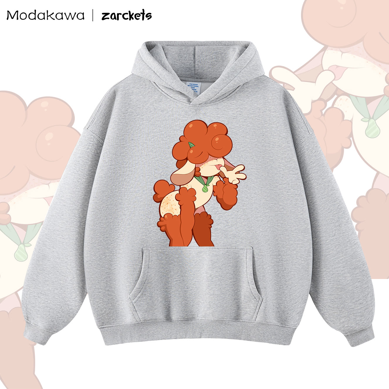 MODAKAWA x zarckets Cartoon Print Collaboration Hoodie - Grey - 2XL - image 13