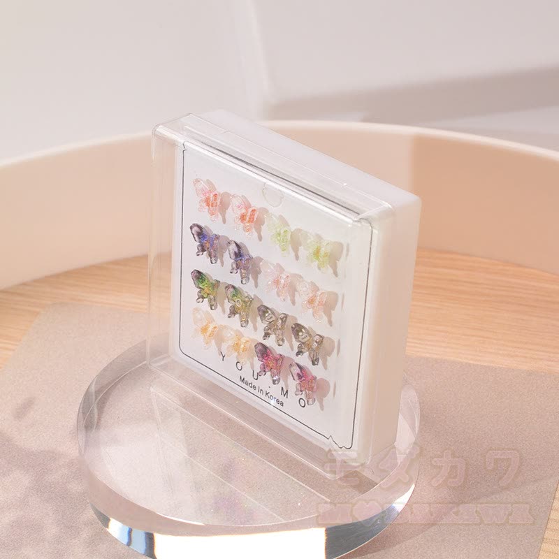 Resin Crystal Stud Earrings - image 4
