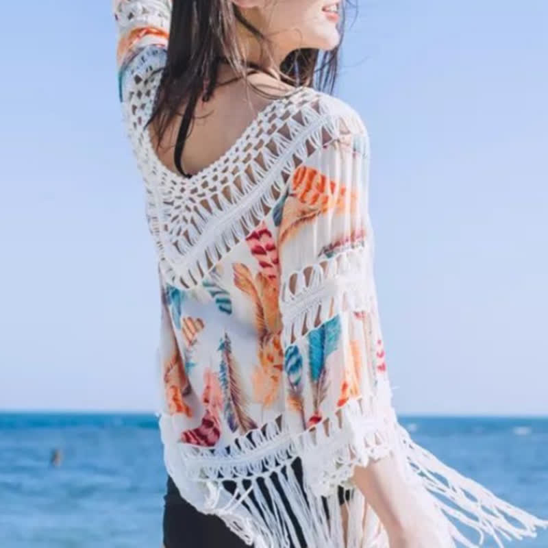 Hollow Knit Tassel Elegant Dress Two pieces set - image 8