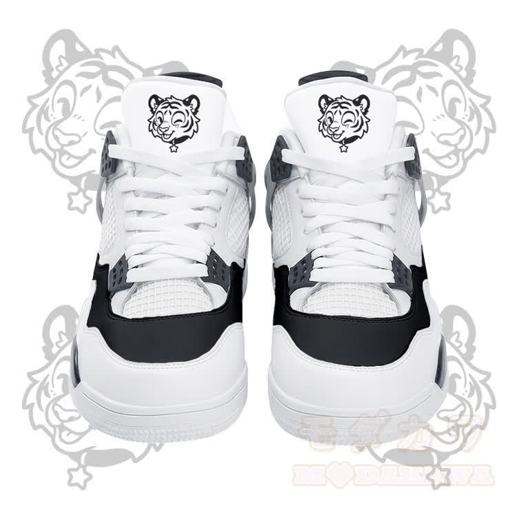 Wink Tiger Graphic Modakawa Lace Up Sports Air Cushion Shoes - White - 48 - image 4