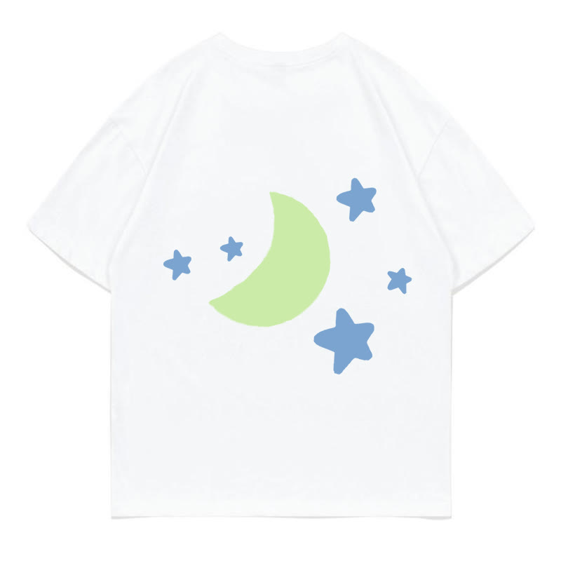 Moon Star Letter Print Modakawa T-shirt - image 4