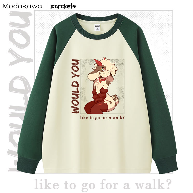 MODAKAWA Colorblock Cartoon Print Long Sleeve Top - Green - 5XL - image 3