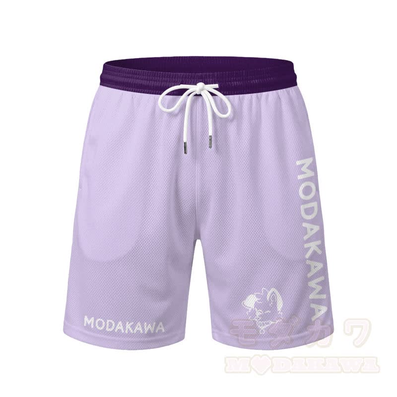 MODAKAWA X popipeko Puppy Graphic Men's Sports T-shirt Drawstring Shorts Matching Outfit - Purple Shorts - 5XL - image 9