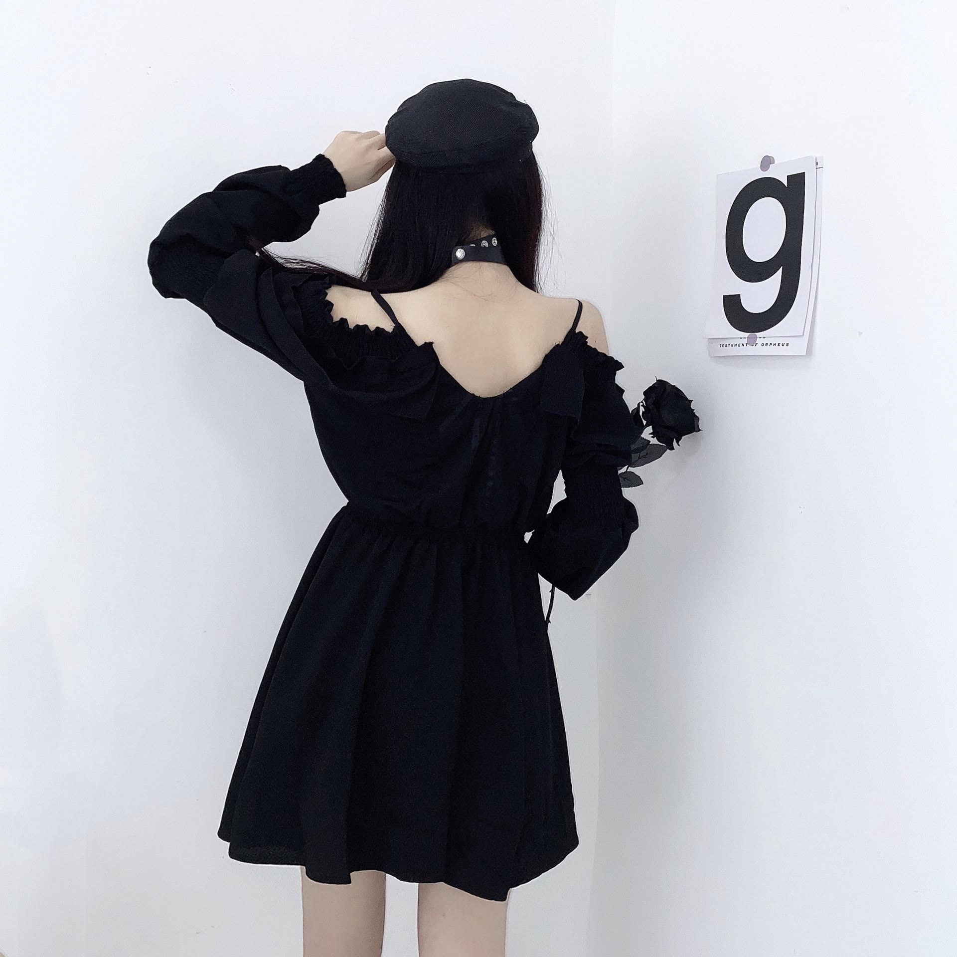 Chic Dark Gothic Cami Dress - image 7