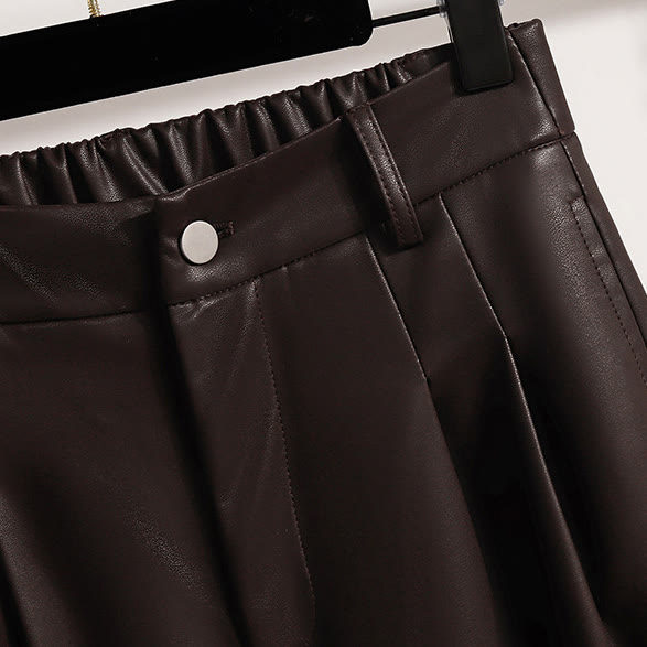 Plus Size Faux Leather Capri Pants - image 6