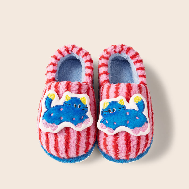 Cute Dopamine Cat Plush Slippers - Blue Cat[Closed Heel] - 44/45 - image 12