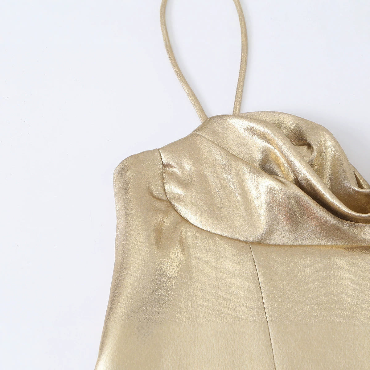 Chic Metallic Bustier Dress - image 5