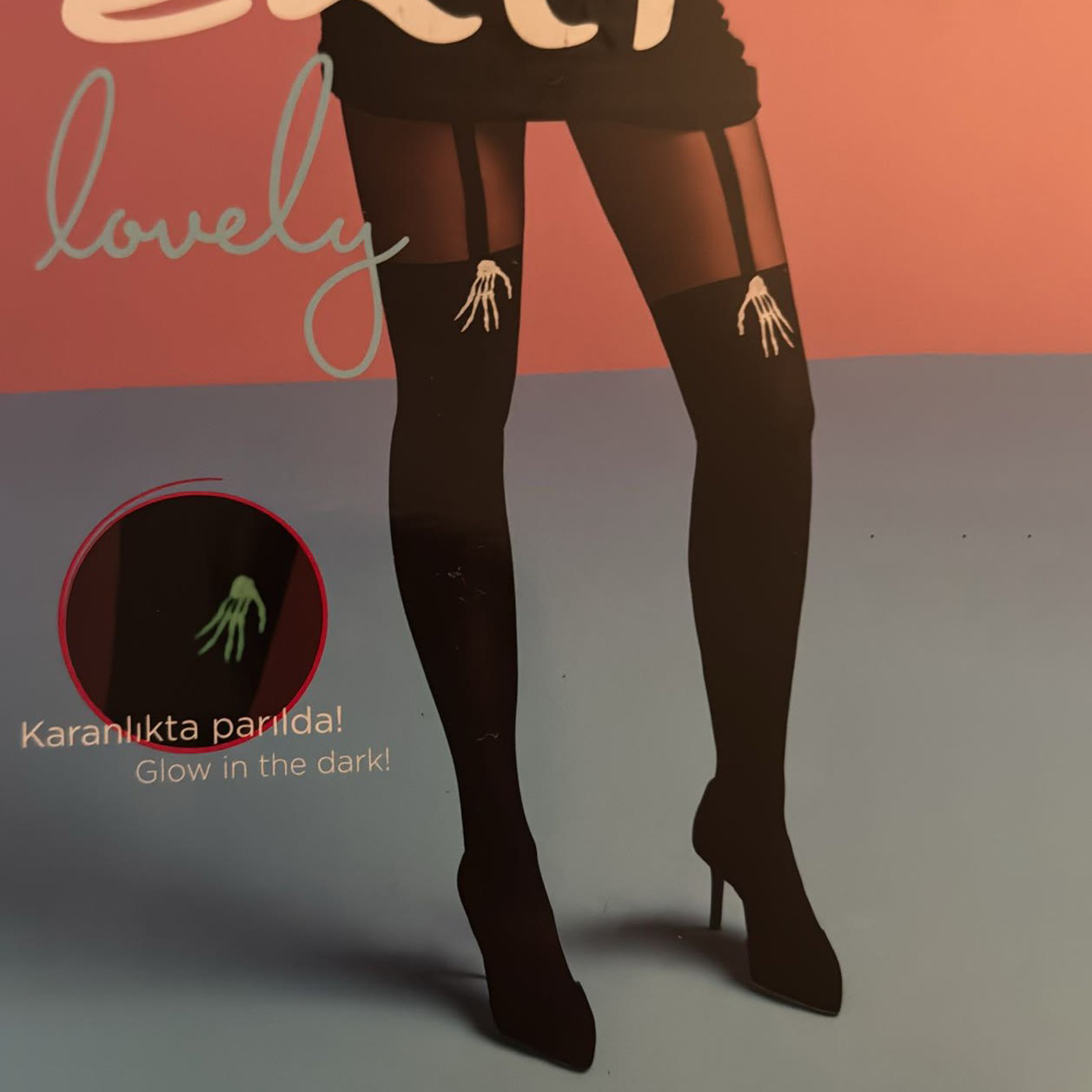 Halloween Glow-in-the-Dark Bone Tights - Patchwork Strap Glow-in-the-Dark Little Hand - One Size - image 19