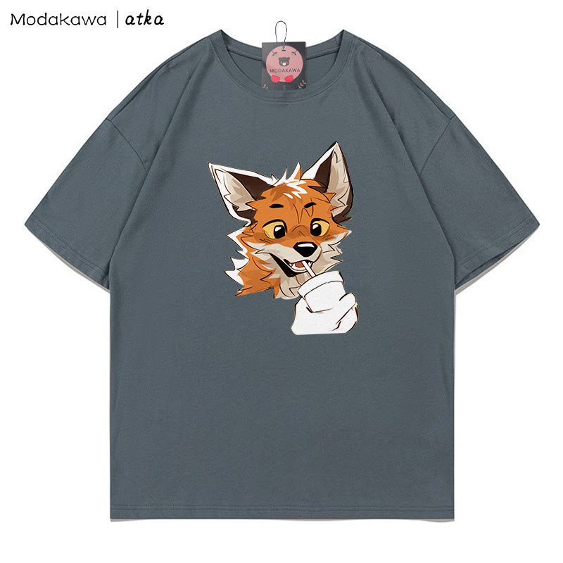 MODAKAWA X atka Fox Print T-shirt - Grey - 5XL - image 8
