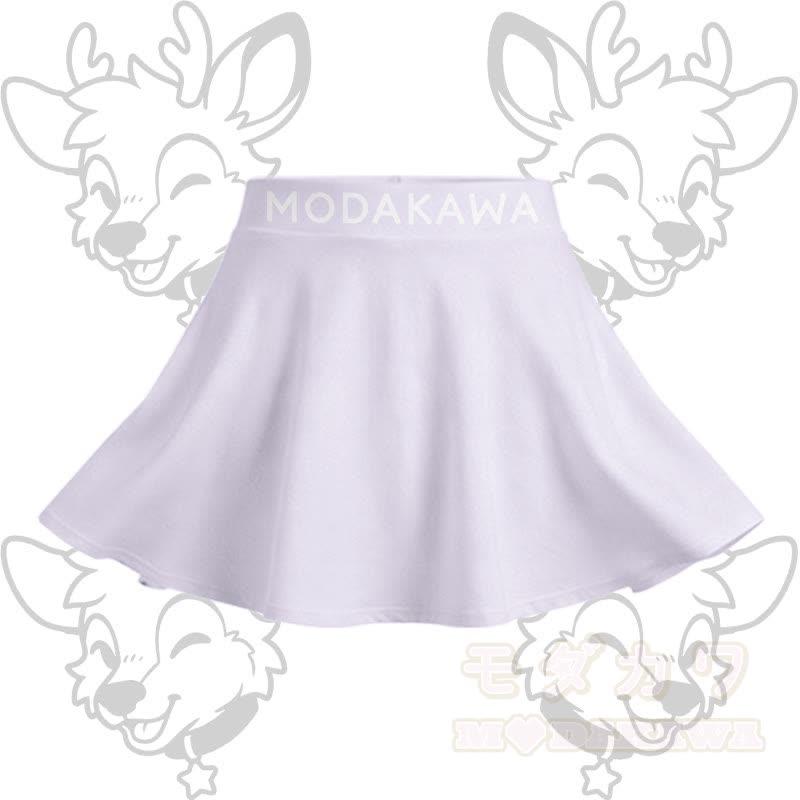 MODAKAWA X popipeko Deer Graphic Crop Tank Sport Top Skirt Matching Outfit - Light Purple Skirt  - 2XL - image 7