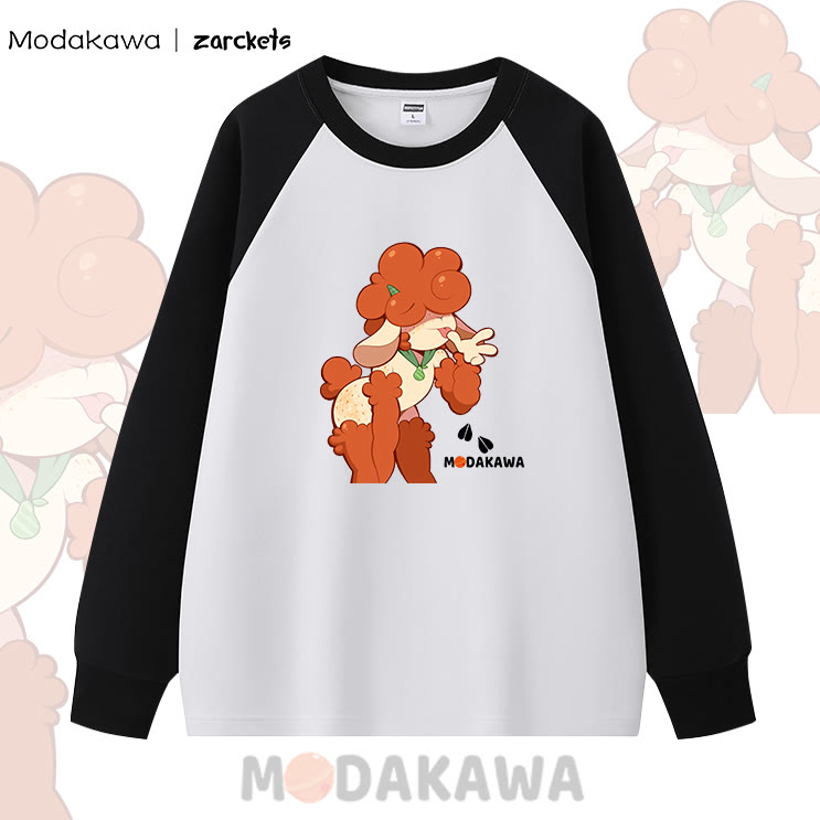 Modakawa X Zarckets Lamb Print Raglan Long Sleeve Top - Black - 5XL - image 4