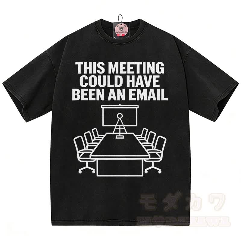 OVERWORKED OVERWHELMED Graphic Modakawa Vintage Washed 100% Cotton T-shirt - Black J - 5XL - image 10