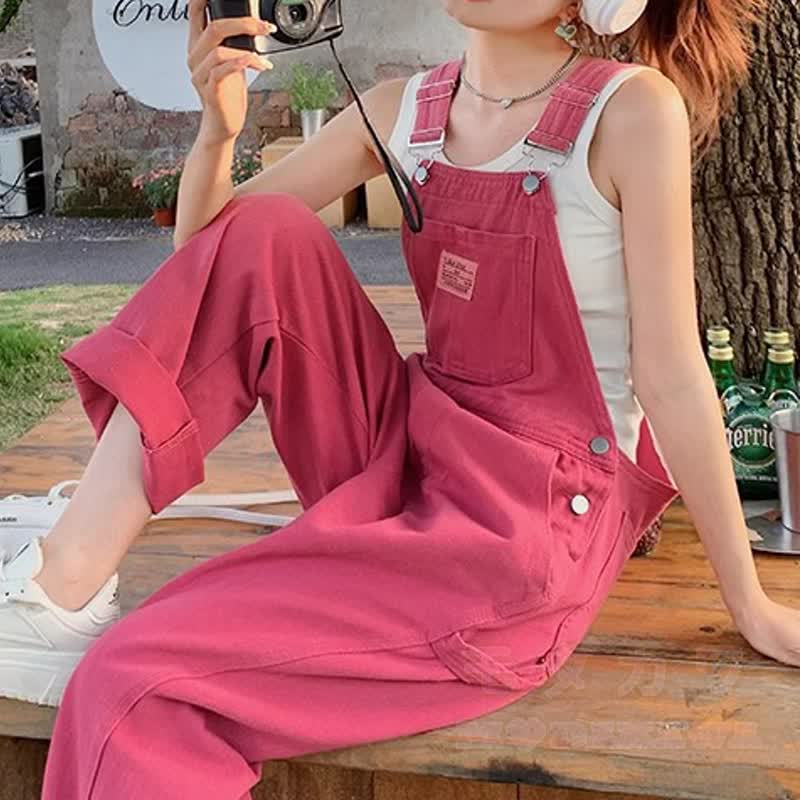 Kawaii Bunny Print Long Sleeve Top Wide Leg Overalls Two Pieces Set - image 7