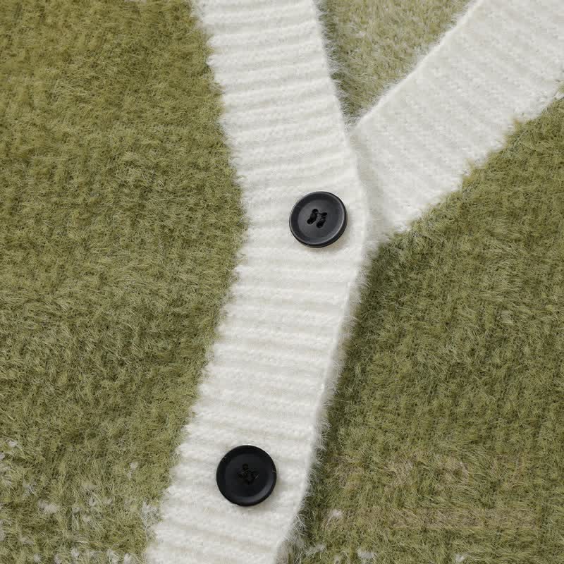 Gradient Knit Cardigan Sweater Pocket Pants Two Pieces - image 11