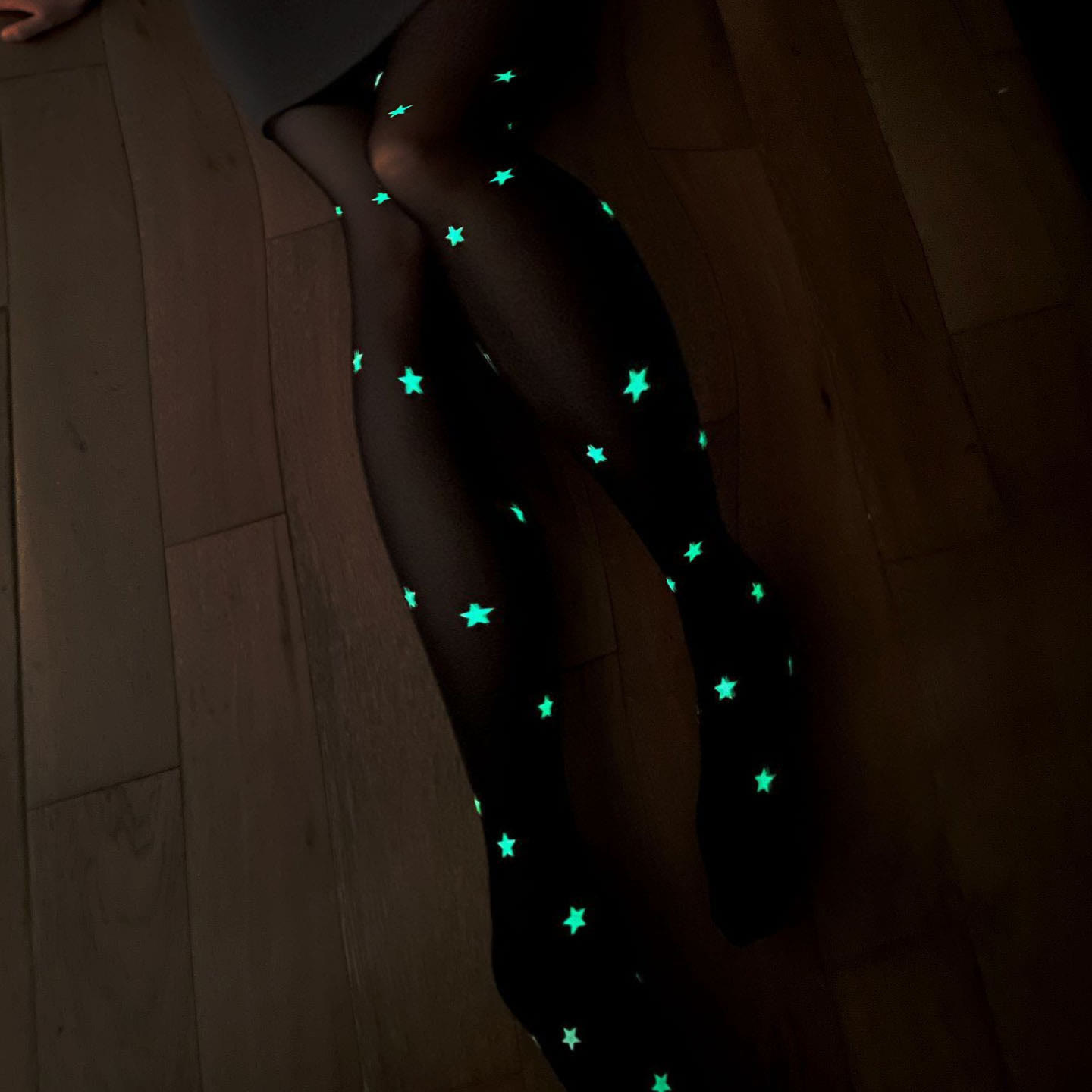 Halloween Glow-in-the-Dark Bone Tights - Glow-in-the-Dark Stars - One Size - image 8