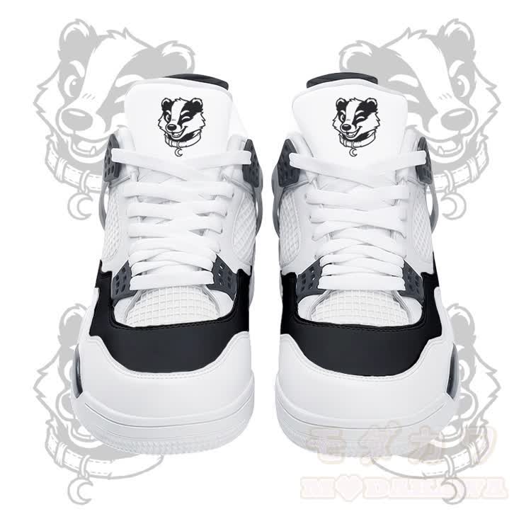 Wink Bear Graphic Modakawa Lace Up Sports Air Cushion Shoes - White - 48 - image 6