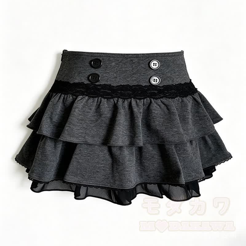 Y2k Striped Long Sleeve Shrug Top Ruffled Skirt Two Pieces Set - Skirt - L - image 11