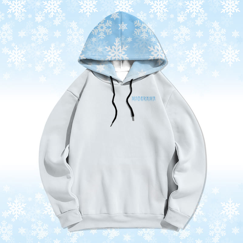 MODAKAWA Snowflake Letter Graphic All Over Print Pullover Hoodie - image 4