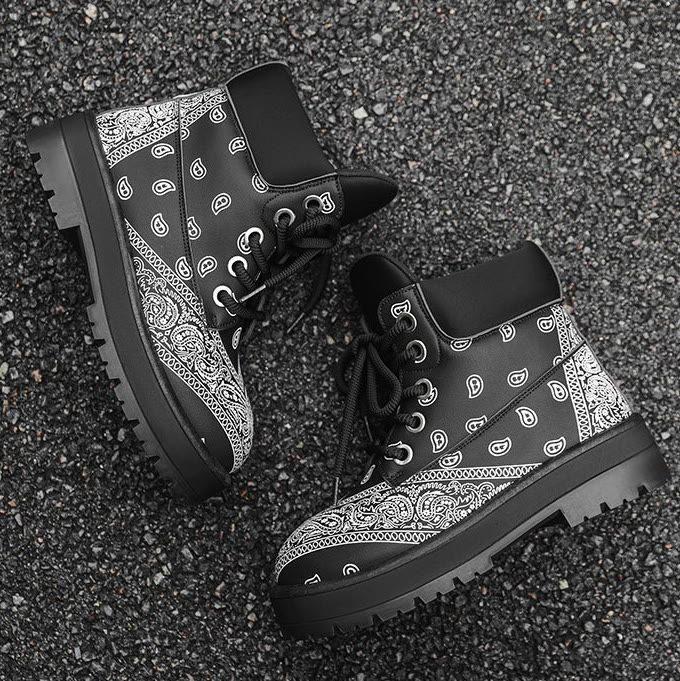 Paisley Platform Combat Boots - image 10