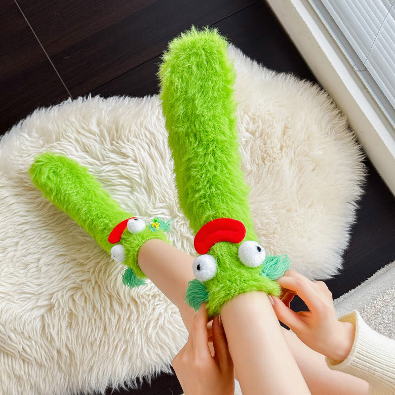 Cute Funny Plush Mid-Calf Sleep Socks - image 7