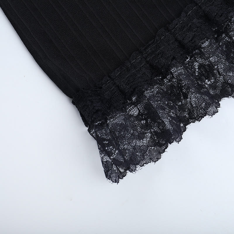 Gothic Lace Square Neck Dress and Top Two Pieces Set - image 11