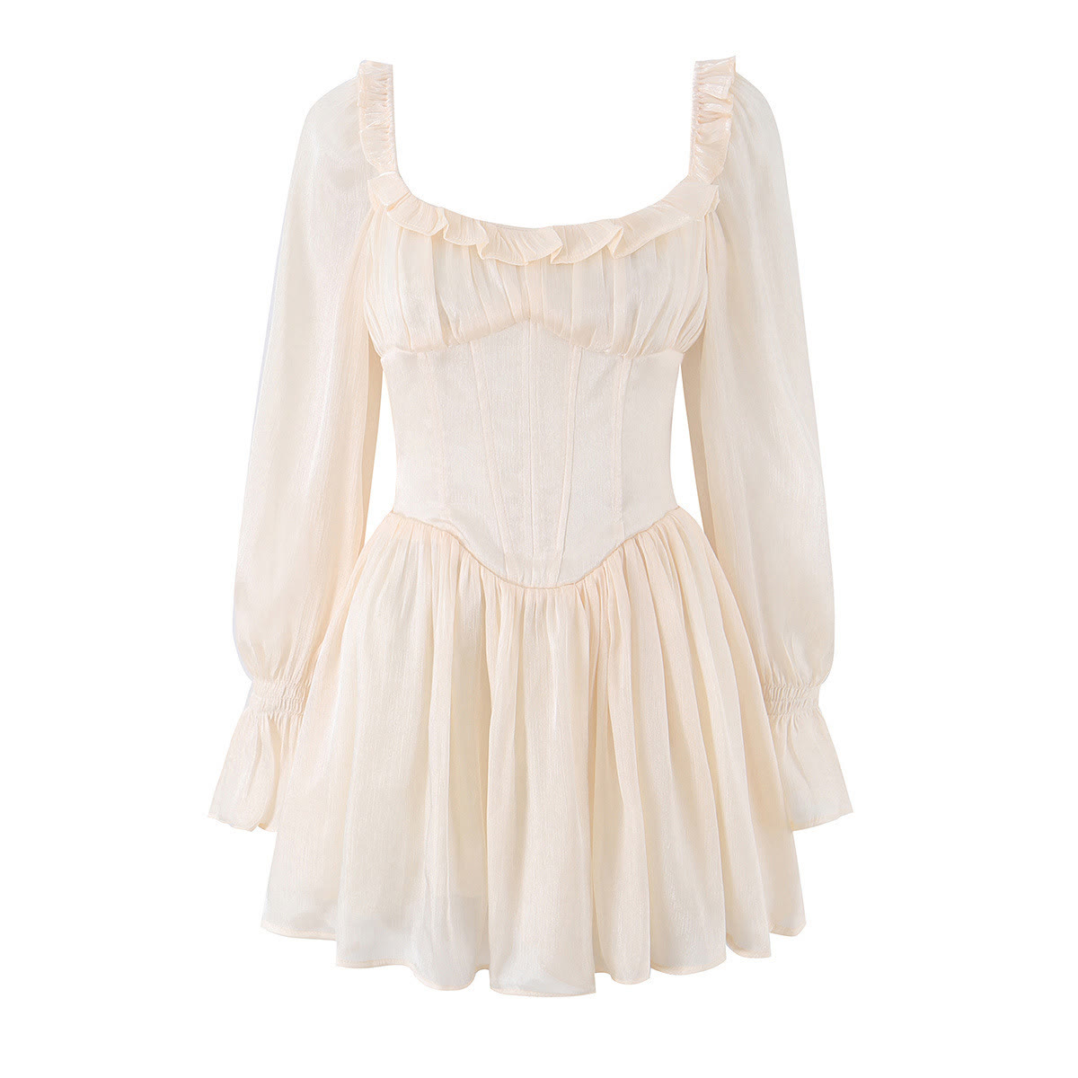 Fashion Boned Corset Dress - Ivory - L - image 8