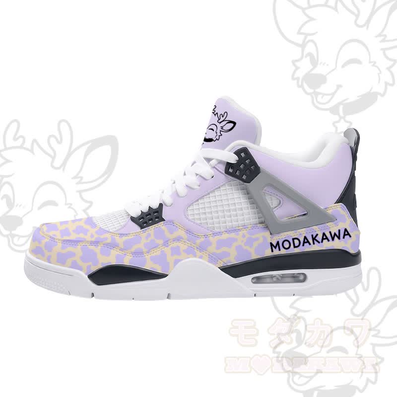 MODAKAWA X popipeko Deer Camo Graphic Lace Up Sports Air Cushion Shoes - Purple - 48 - image 5