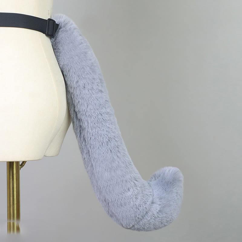Halloween Furry Bow Animal Ears Headband and Tail - Gray Fox Tail - One Size - image 43