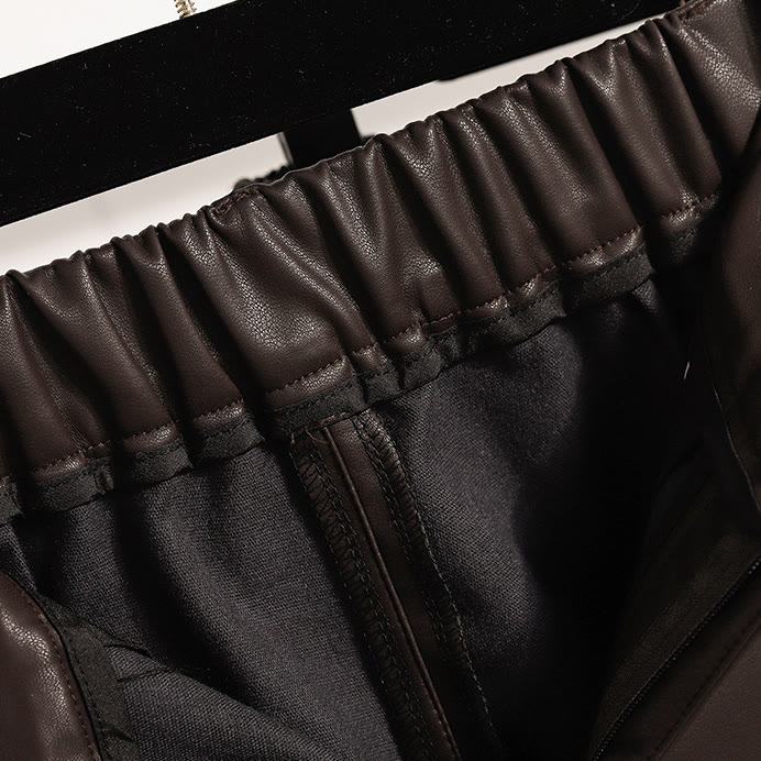 Plus Size Faux Leather Capri Pants - image 9
