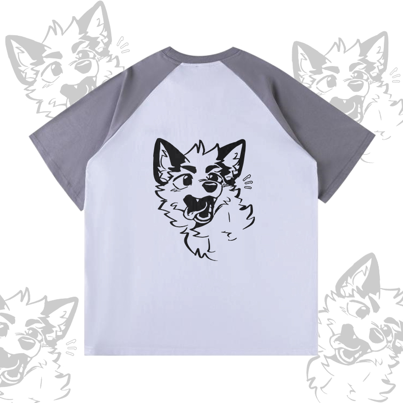 MODAKAWA X atka Fox Graphic Color Block Pocket T-shirt Shorts Matching Outfit - White & Grey T-shirt - XL - image 5
