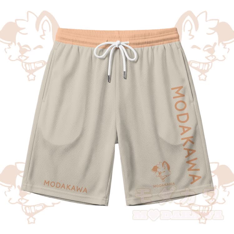 MODAKAWA X popipeko Puppy Graphic Sports Sleeveless Quick Dry Tank Top Shorts Matching Outfit - Khaki Shorts - 5XL - image 13