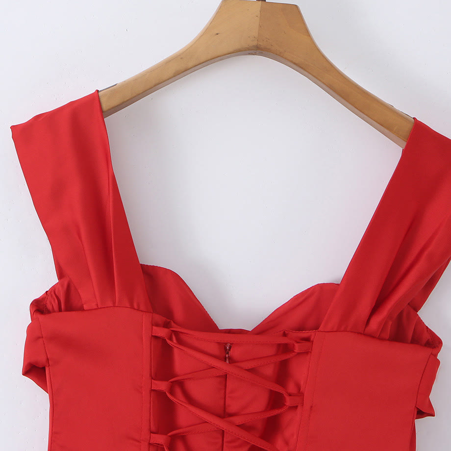 Square Neck Boned Waist Dress - image 6