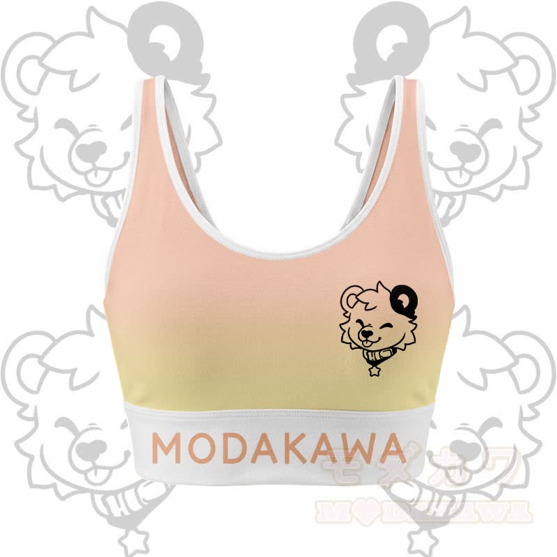 MODAKAWA X popipeko Bear Graphic Crop Tank Sport Top Skirt Matching Outfit - Yellow Top - 2XL - image 4