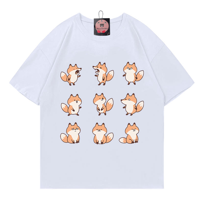 Fox Print Modakawa T-shirt - White - 5XL - image 4