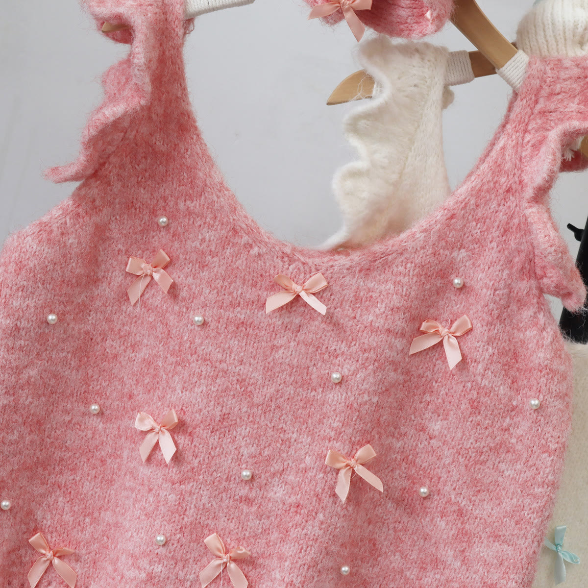 Bow Ruffle Trim Knit Vest - image 11