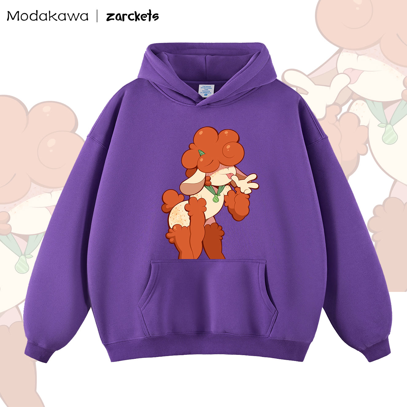 MODAKAWA x zarckets Cartoon Print Collaboration Hoodie - Purple - 2XL - image 9