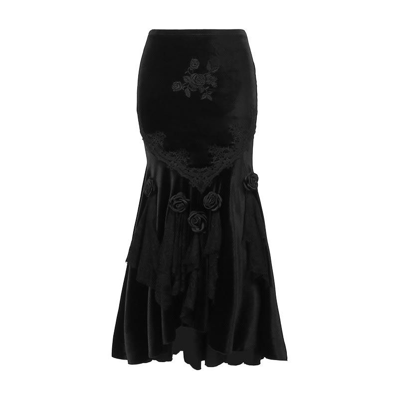 Dark Gothic Mermaid Midi Skirt - image 6