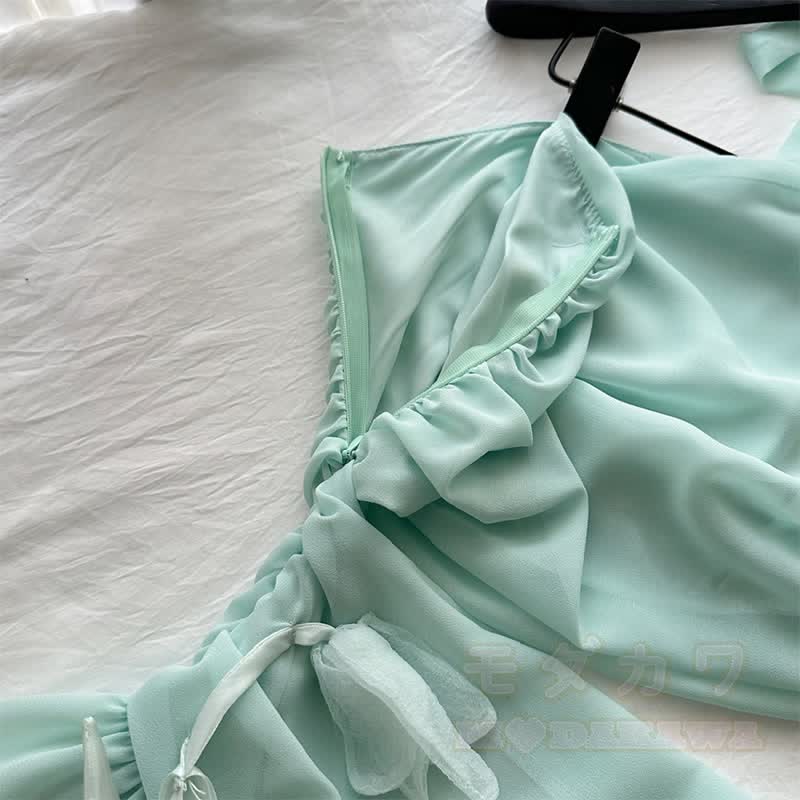 One Shoulder Cutout Flower Dress - image 8