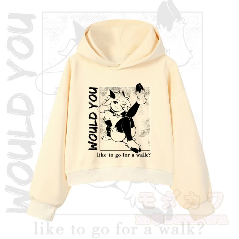 MODAKAWA X zarckets WOULD YOU Fox Graphic Cropped Cotton Hoodie - Yellow - 3XL - image 7