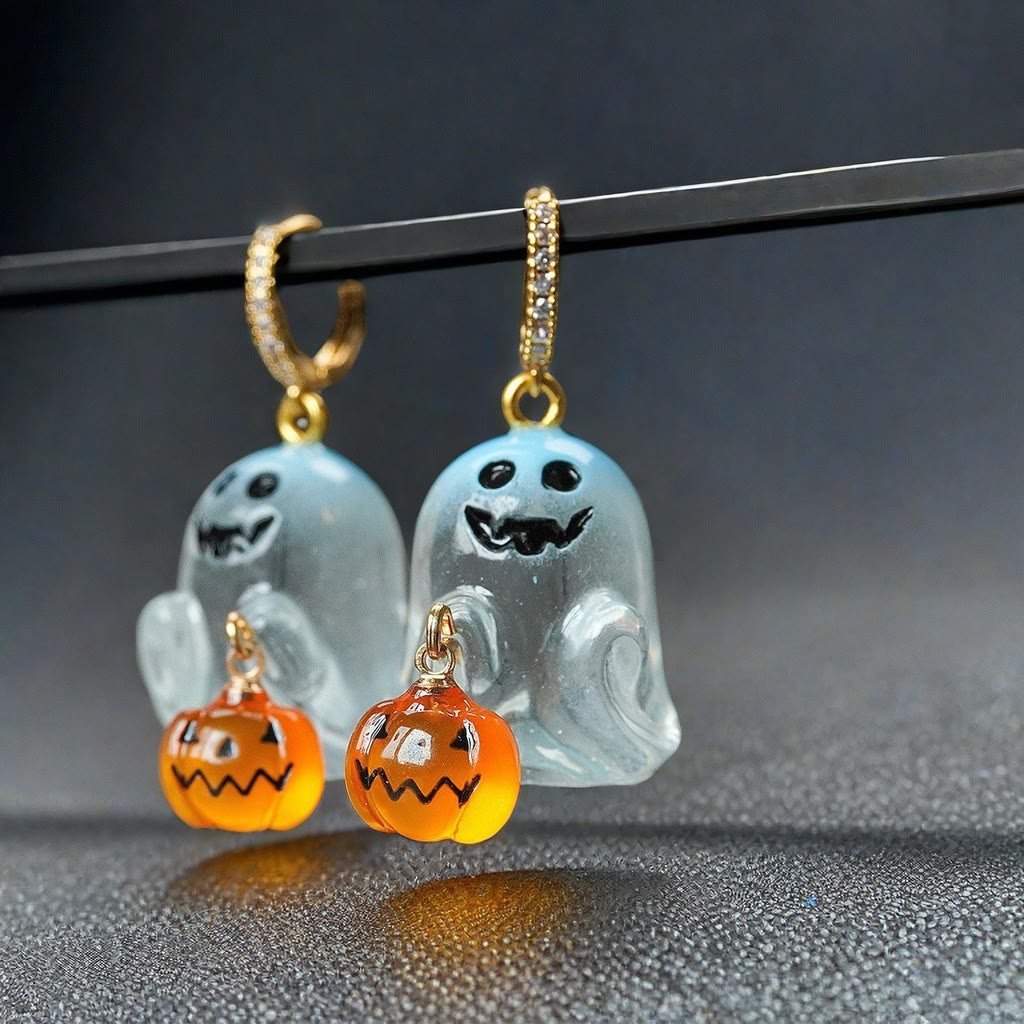 Chic Halloween Earrings - Pumpkin Ghost - One Size - image 17