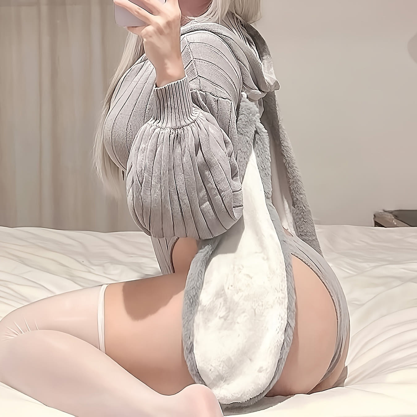 Bunny Girl Zip-Up Bodysuit Lingerie - image 4