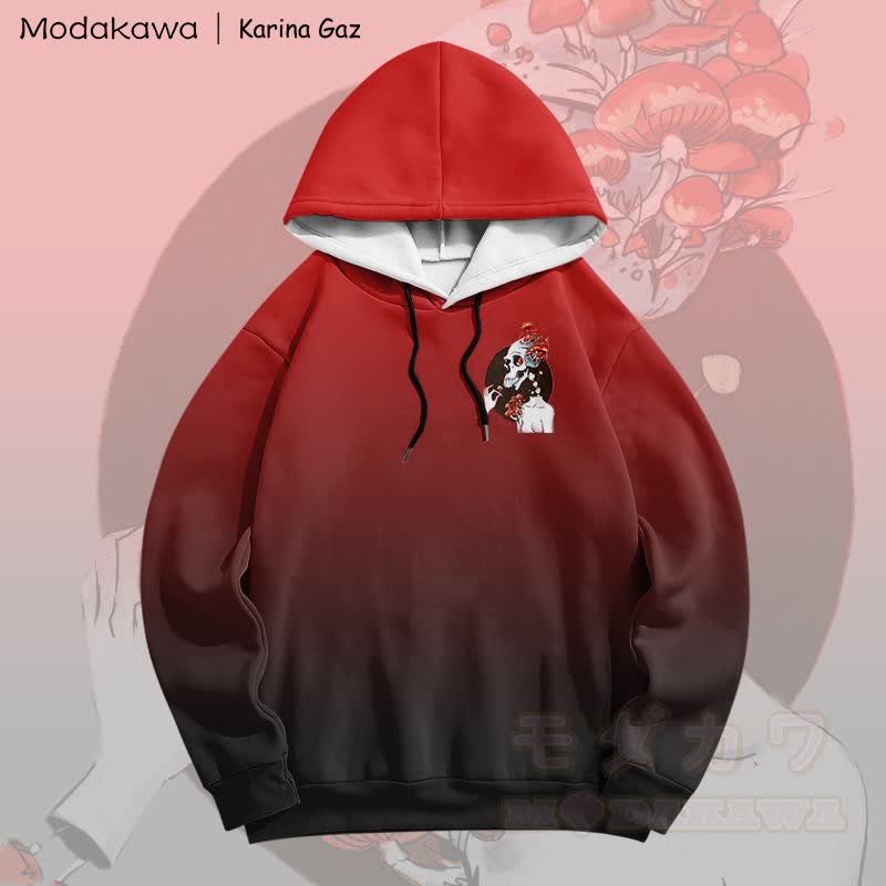 MODAKAWA X Karina Gaz Skull Graphic Gradient Pullover Hoodie - image 3