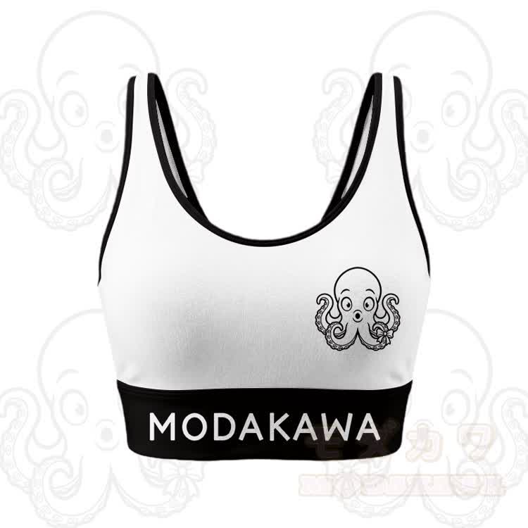 Octopus Graphic Crop Tank Sport Top Shorts Modakawa Matching Outfit - White Top - 5XL - image 5