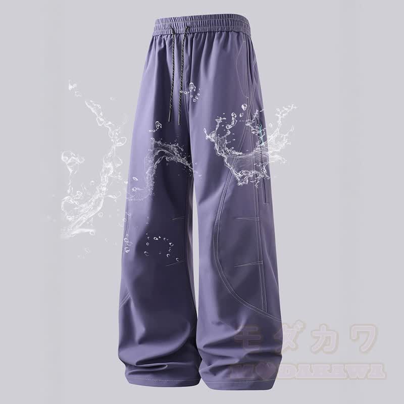Vintage Casual Waterproof Windproof Loose Cargo Pants  - Purple - 3XL - image 5
