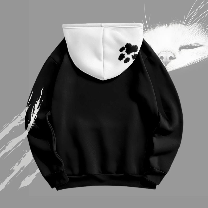 Cat Face Graphic Modakawa Pullover Hoodie - image 2