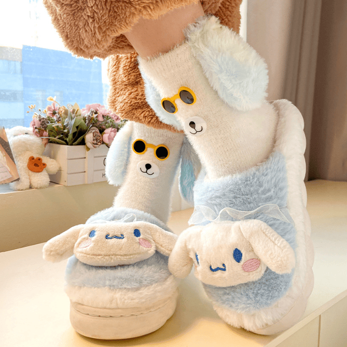 Cute Puppy Fleece-Lined Sleep Socks - image 10
