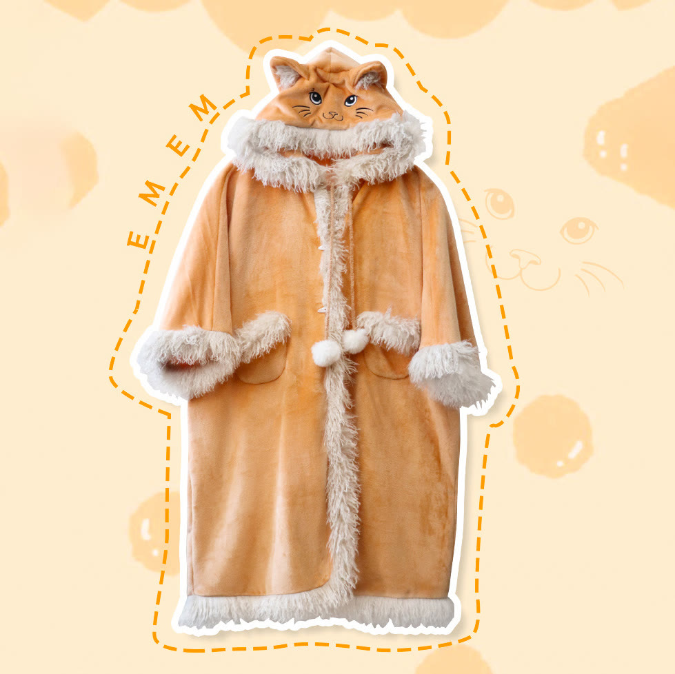 Cute Cartoon Cat Pajama Robe - Robe - XL - image 7