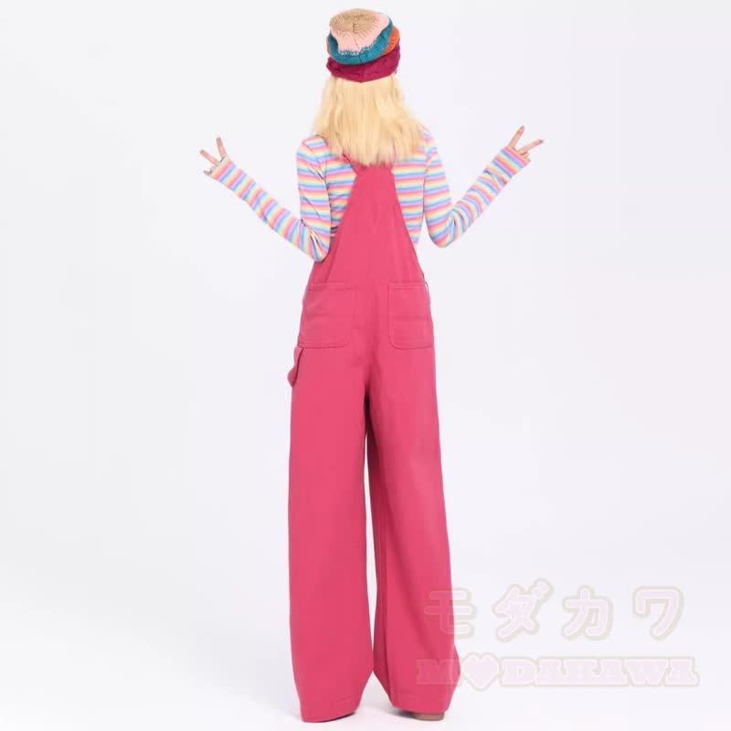 Kawaii Bunny Print Long Sleeve Top Wide Leg Overalls Two Pieces Set - image 9